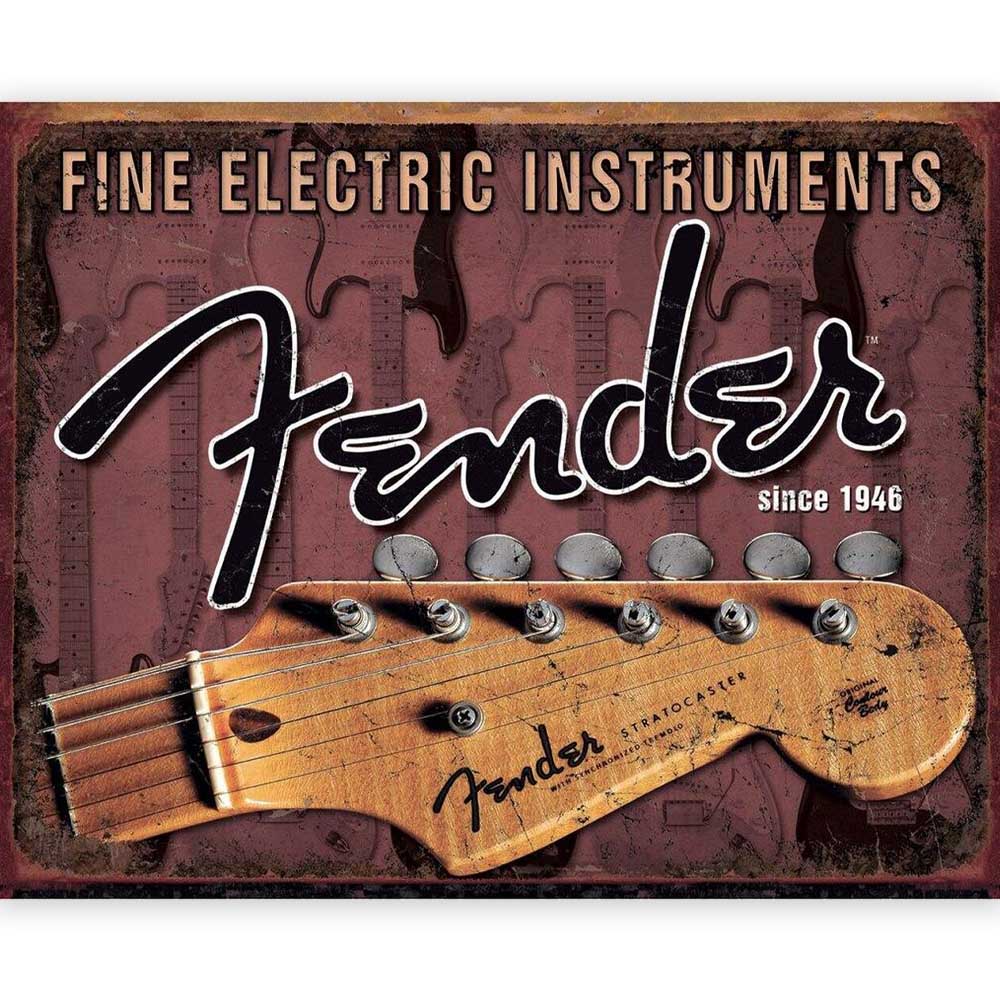 FENDER フェンダー (設立 80周年 ) - Headstock / レトロ・ヴィンテージ看板 / インテリア置物 - PGS